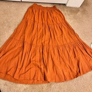 auburn colored maxi skirt